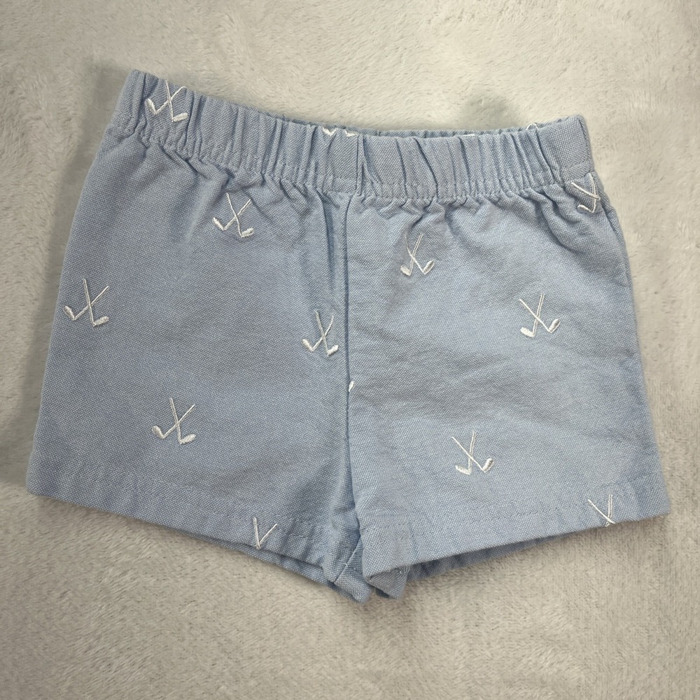Starting Out Cotton Embroidered Shorts Baby Boy 6m Golf Clubs Coastal Summer